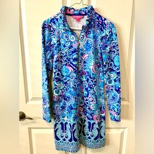 Rare Lilly Pulitzer UPF50 popover dress in HTF cosmic kismet print, XS.